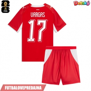 Lacne Dětský Futbalové dres Švajčiarsko Ruben Vargas #17 MS 2026 Krátky Rukáv - Domáci (+ trenírky)